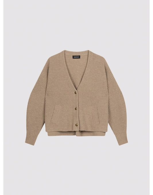 Young Ideas/Henmores - Thick Knit Ribbed Merino Cardigan - 1742 Desert - 8