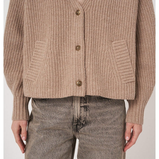 Young Ideas/Henmores - Thick Knit Ribbed Merino Cardigan - 1742 Desert - 8