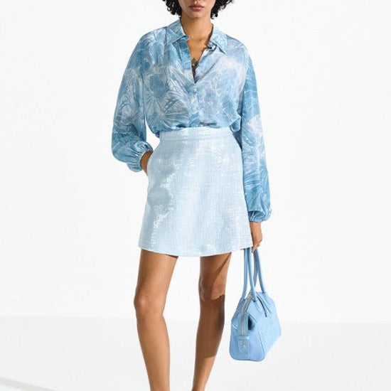 Young Ideas & Henmores - Abstract Palm Shirt - 452 Wave Blue - 8
