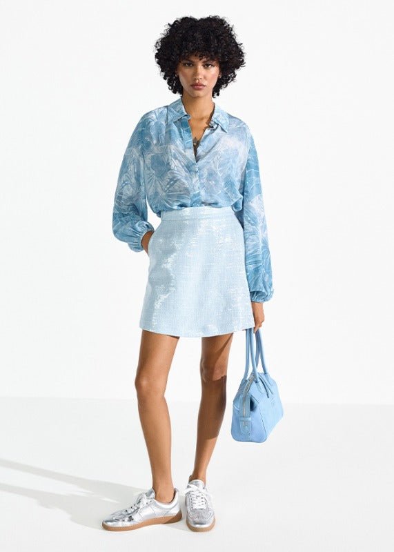 Young Ideas & Henmores - Abstract Palm Shirt - 452 Wave Blue - 8