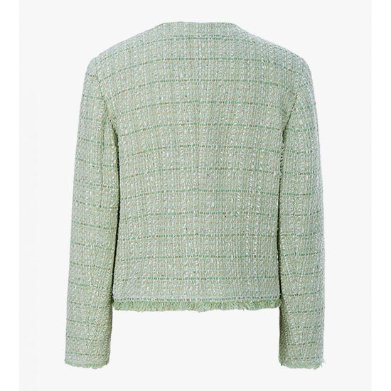 Young Ideas/Henmores - Boucle Raw Hem Boxy Jacket - 554 Menta Green - 8