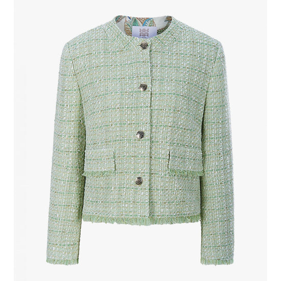 Young Ideas/Henmores - Boucle Raw Hem Boxy Jacket - 554 Menta Green - 8