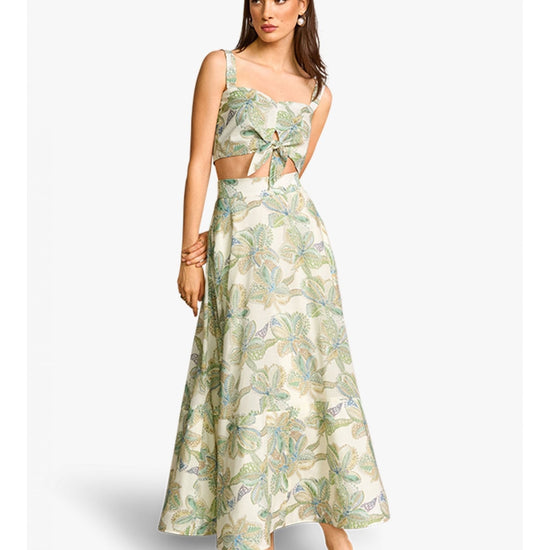 Young Ideas/Henmores - Cactus Print Midi Skirt - 568 Cactus Patterned - 8