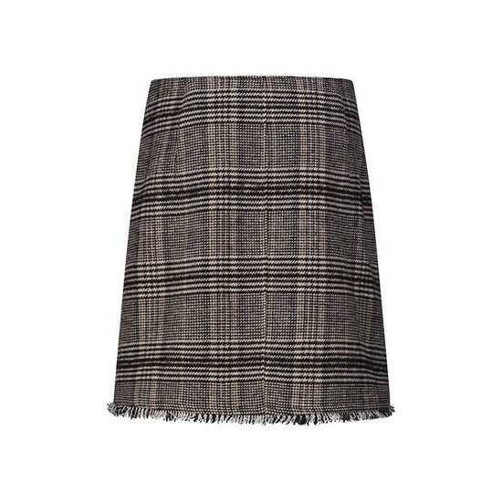 Young Ideas & Henmores -Check Fringe Detail Skirt -960 Coal -8
