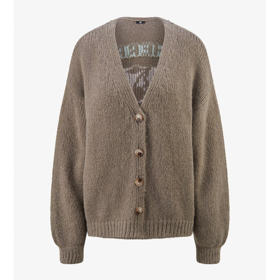 Young Ideas/Henmores - Cherry Love Oversized Knitted Cardigan - 578 Tundra Brown - XS