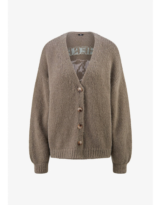 Young Ideas/Henmores - Cherry Love Oversized Knitted Cardigan - 578 Tundra Brown - XS