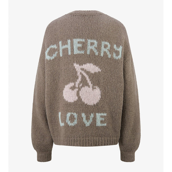 Young Ideas/Henmores - Cherry Love Oversized Knitted Cardigan - 578 Tundra Brown - XS