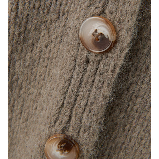 Young Ideas/Henmores - Cherry Love Oversized Knitted Cardigan - 578 Tundra Brown - XS