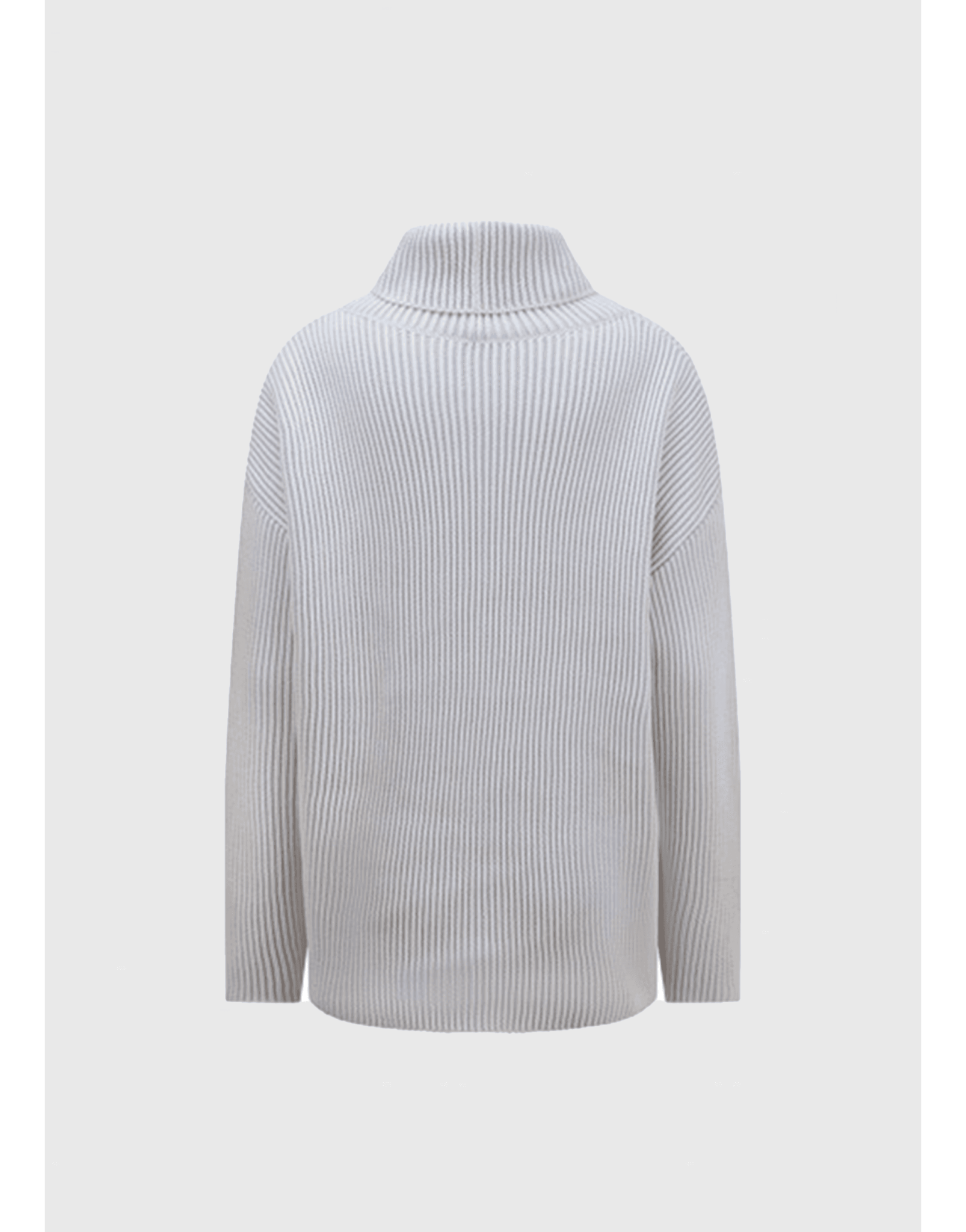 Young Ideas/Henmores - Contrast Rib Roll Neck Jumper - 457 White/Grey - 8