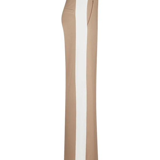 Young Ideas & Henmores -Contrast Stripe Jersey Wide Leg Trouser -870 Chai/White -8