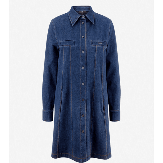 Young Ideas/Henmores - Denim Contrast Stitch Panelled Dress - 423 Light Authentic Blue - 8