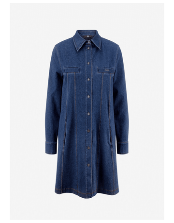 Young Ideas/Henmores - Denim Contrast Stitch Panelled Dress - 423 Light Authentic Blue - 8