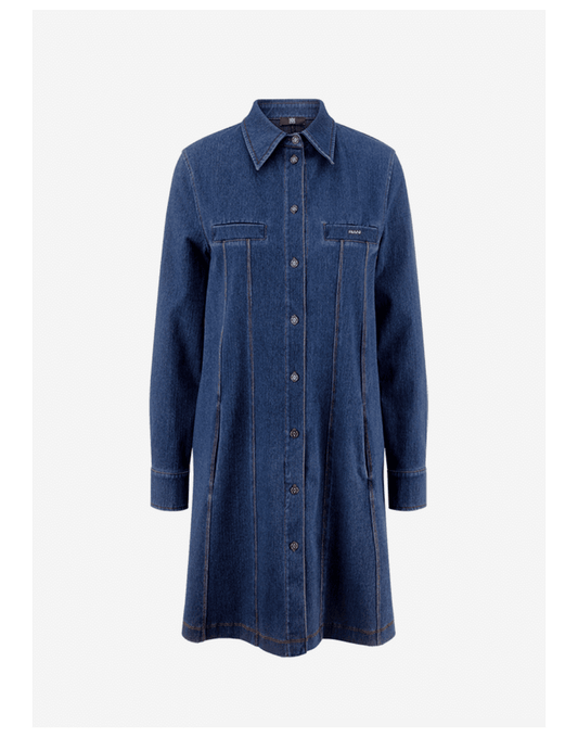 Young Ideas/Henmores - Denim Contrast Stitch Panelled Dress - 423 Light Authentic Blue - 8