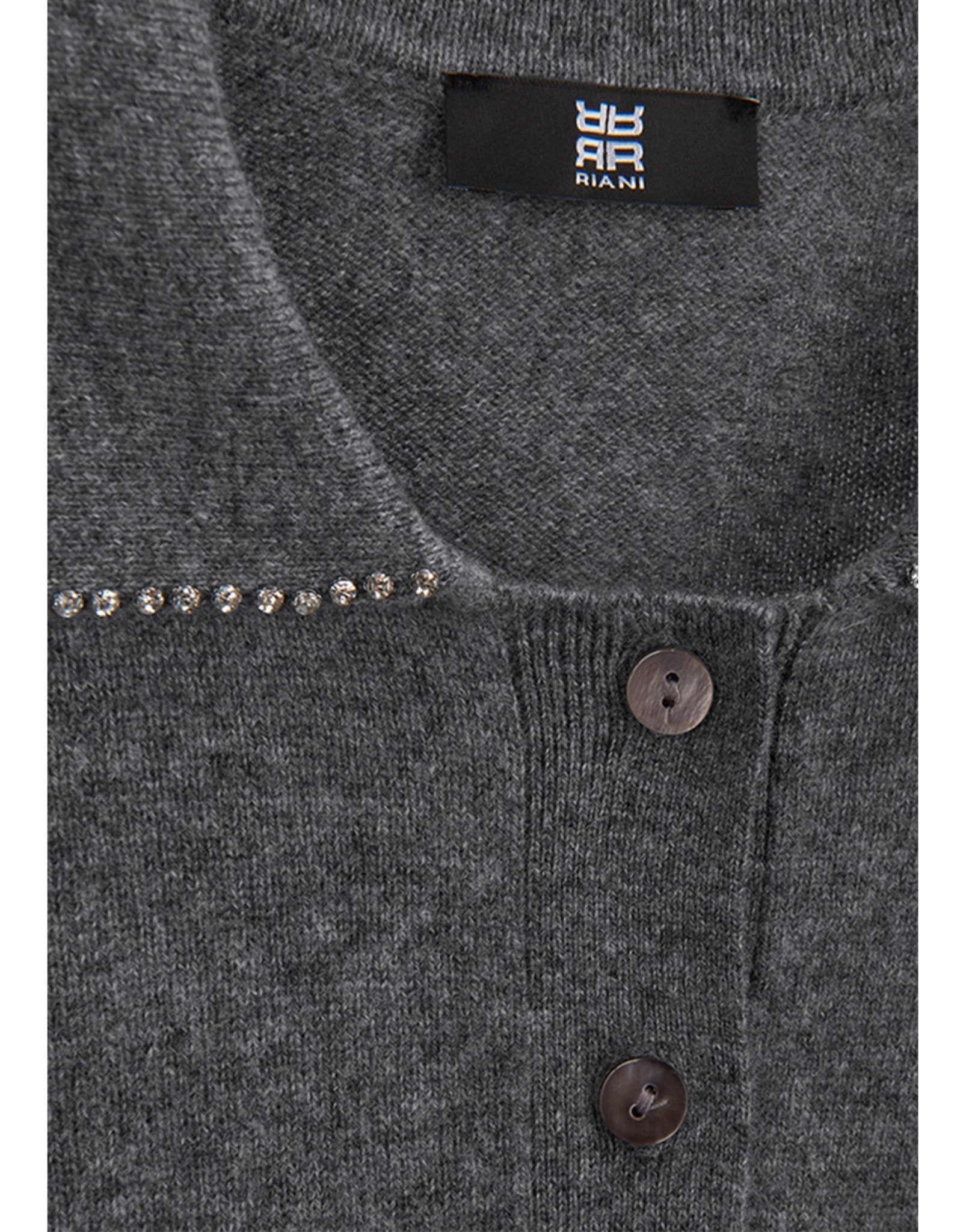 Young Ideas/Henmores - Diamante Collar Detail Knitted Polo - 933 Grey - S