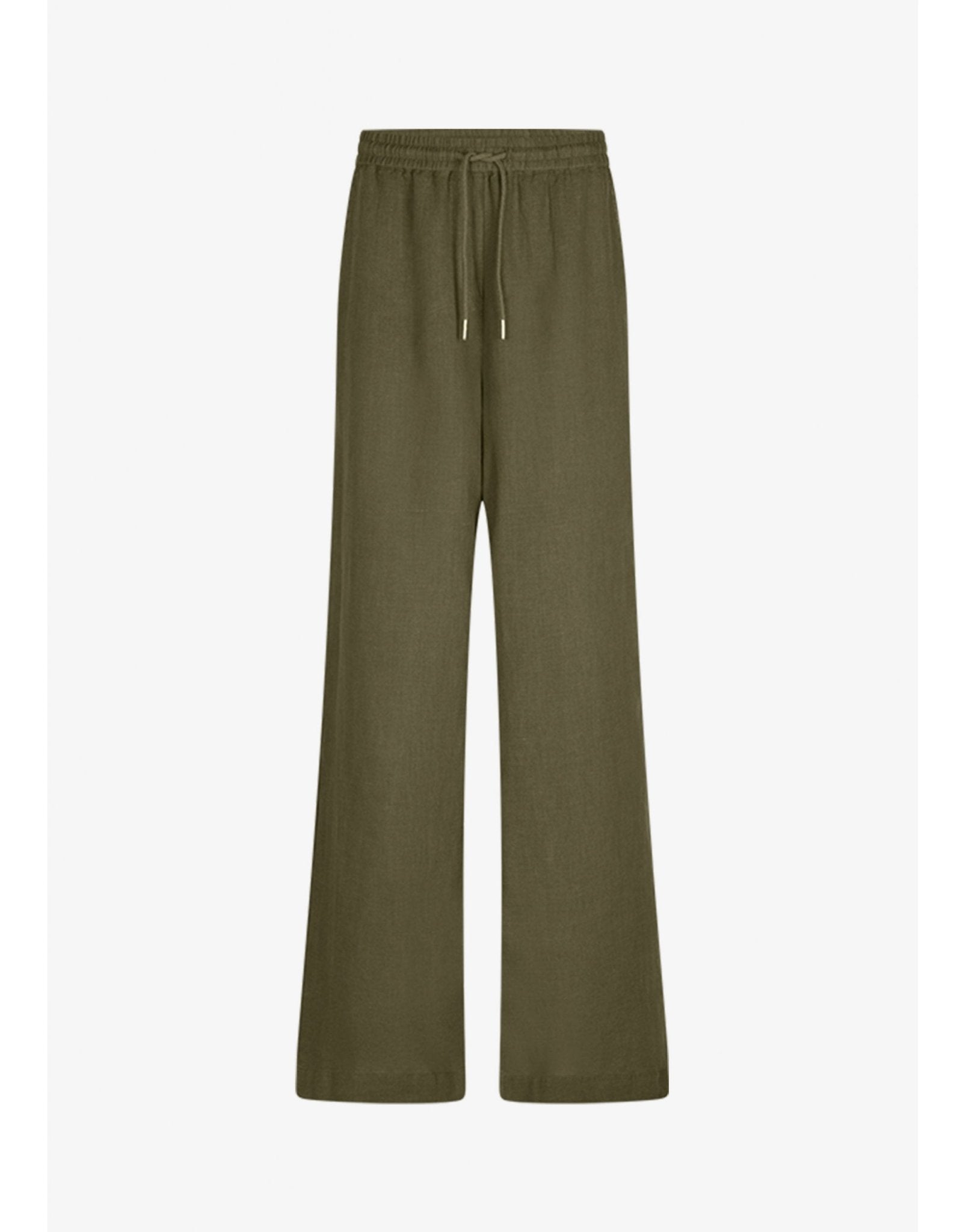 Young Ideas/Henmores - Elasticated Waist Wide Leg Trousers - 524 Khaki - 8
