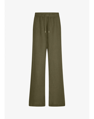 Young Ideas/Henmores - Elasticated Waist Wide Leg Trousers - 524 Khaki - 8