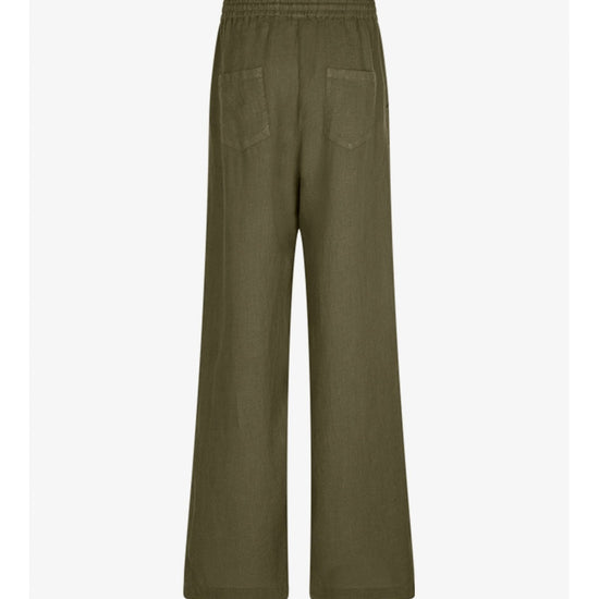 Young Ideas/Henmores - Elasticated Waist Wide Leg Trousers - 524 Khaki - 8