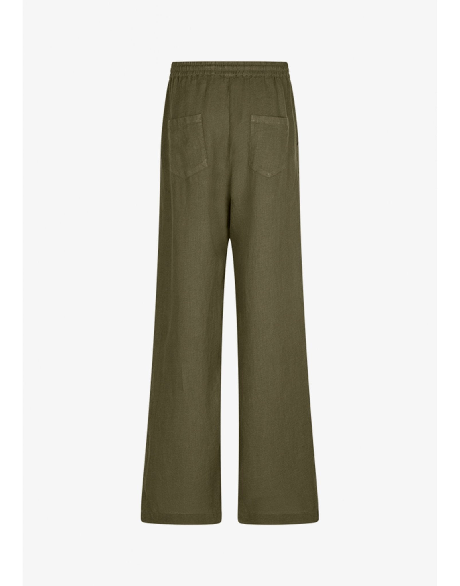 Young Ideas/Henmores - Elasticated Waist Wide Leg Trousers - 524 Khaki - 8