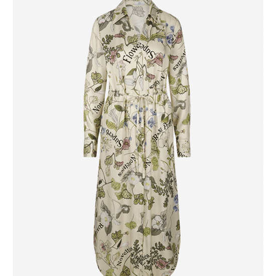 Young Ideas/Henmores - Floral Print Text Dress - 184 Ivory Multi - 8