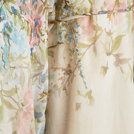 Young Ideas & Henmores - Floral Ruffle Collar Tie Waist Dress - 184 Cream Multi - 8