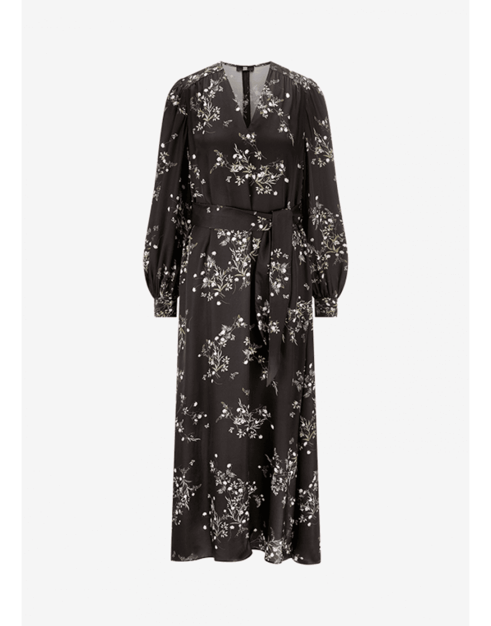 Young Ideas/Henmores - Floral Scatter V Neck Midi Dress - 692 Cacao Patterned - 8