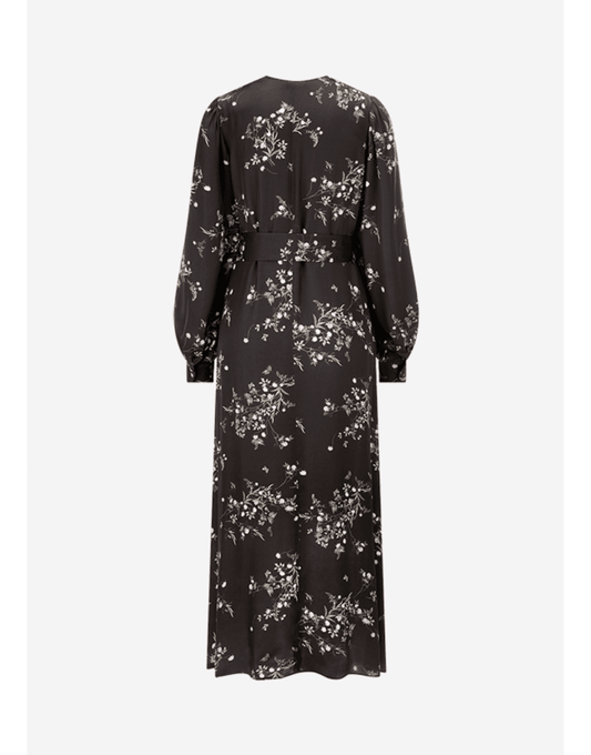 Young Ideas/Henmores - Floral Scatter V Neck Midi Dress - 692 Cacao Patterned - 8