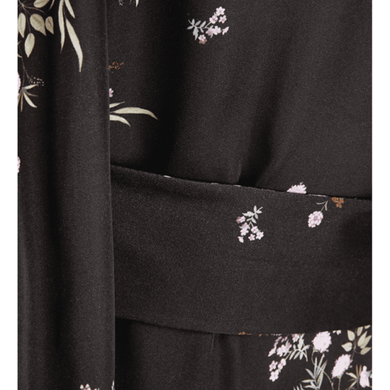 Young Ideas/Henmores - Floral Scatter V Neck Midi Dress - 692 Cacao Patterned - 8