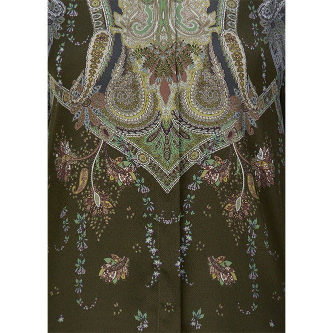 Young Ideas & Henmores -Flowing Tides Patterned Blouse -583 Olive -8