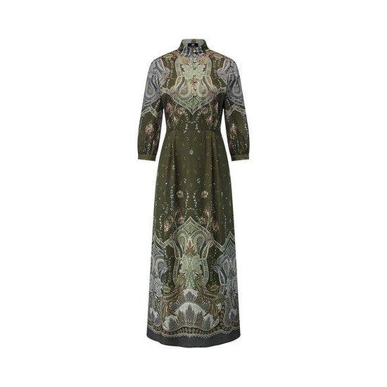 Young Ideas & Henmores -Flowing Tides Patterned Dress -583 Olive -8