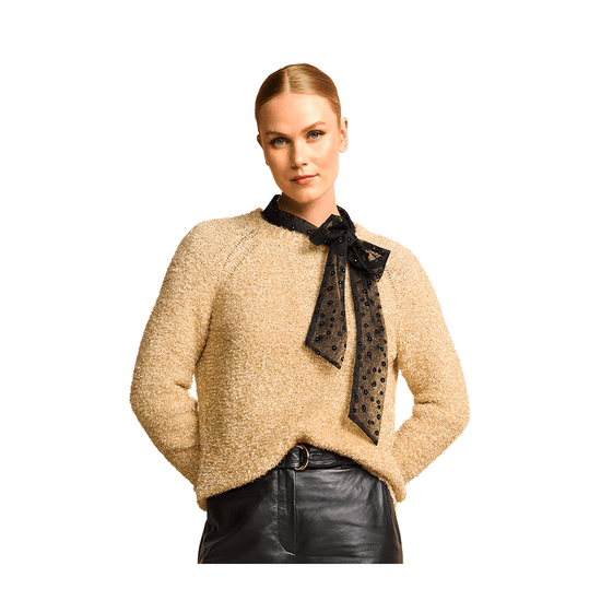 Young Ideas/Henmores - Glitter Crew Neck Jumper - 202 Gold - 10