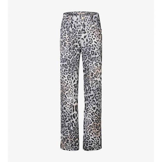 Young Ideas/Henmores - Himalaya Cheetah Print Straight Leg Jeans - 954 Grey Patterned - 8
