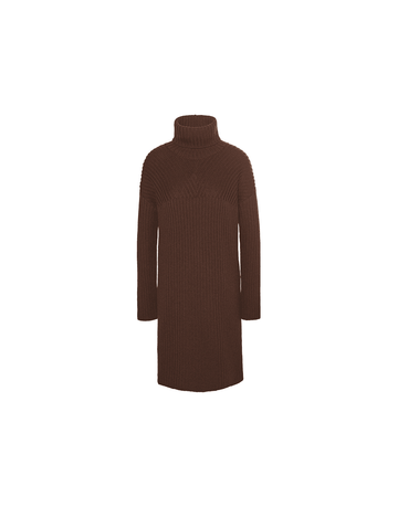 Young Ideas/Henmores - Knitted Roll Neck Short Dress - 649 Soil - 8