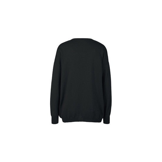 Young Ideas/Henmores - Large V Neck Ribbed Hem Jumper - 999 Black - 8