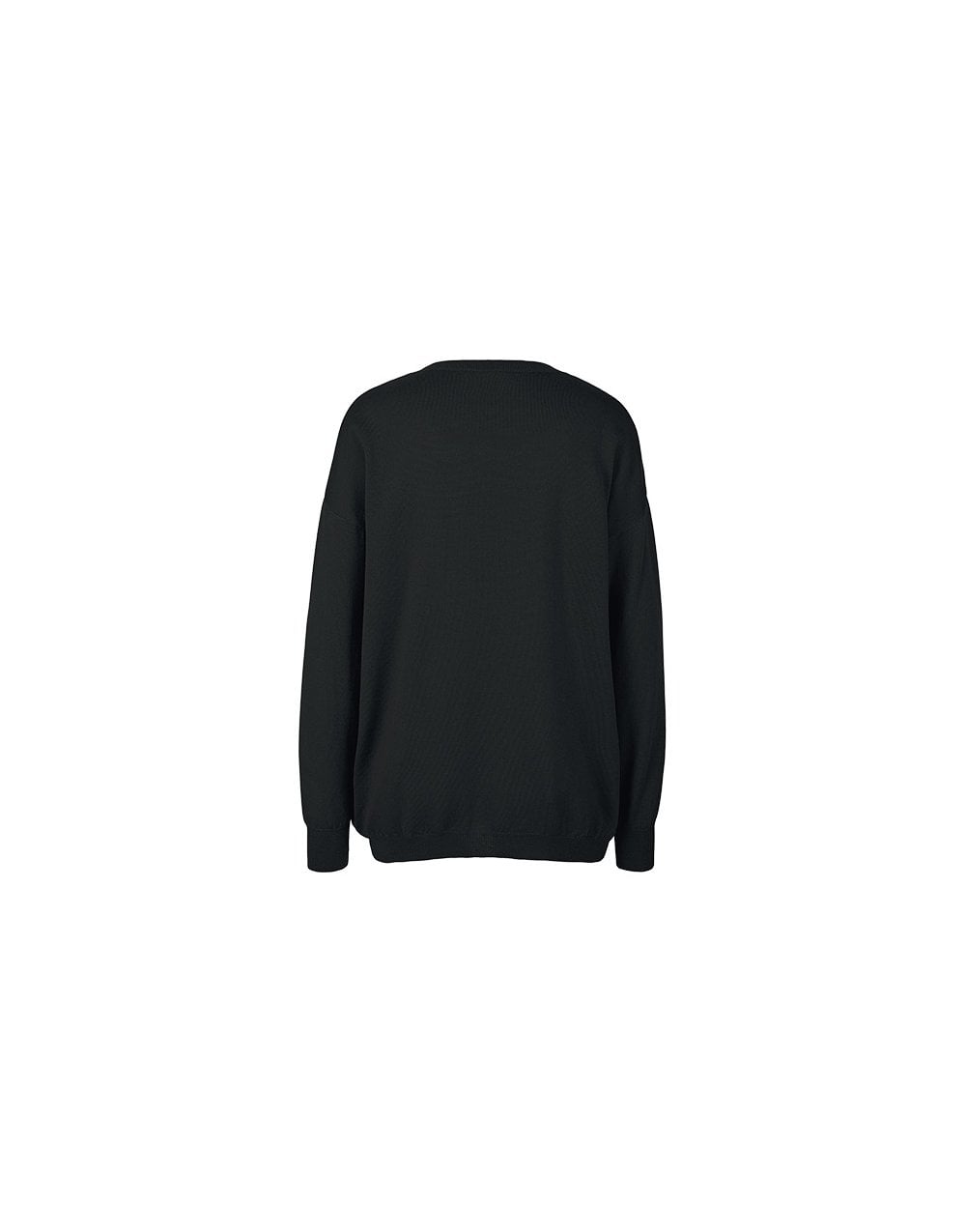 Young Ideas/Henmores - Large V Neck Ribbed Hem Jumper - 999 Black - 8