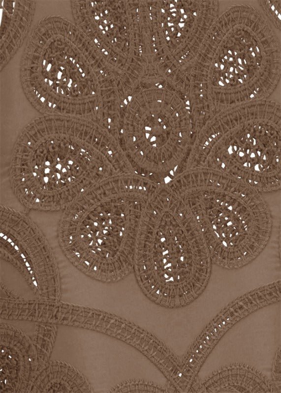 Young Ideas & Henmores - Laser Embroidered Sleeveless Top - 606 Coconut Brown - 10