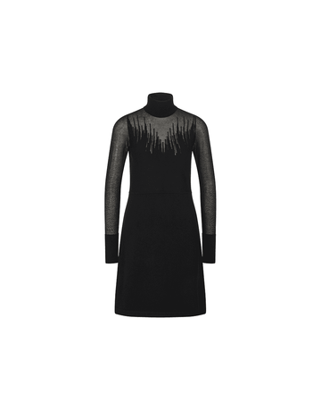 Young Ideas/Henmores - Long Sleeve Knitted Dress - 999 Black - 8