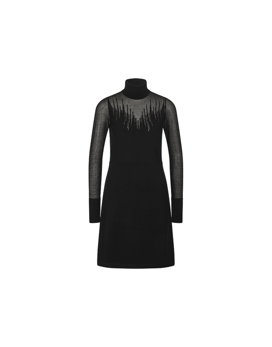 Young Ideas/Henmores - Long Sleeve Knitted Dress - 999 Black - 8