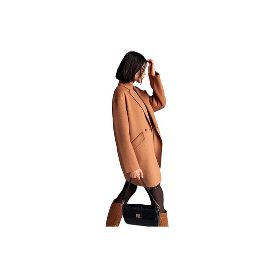 Young Ideas/Henmores - Loose Fit Double Button Pea Coat - 834 Cove Brown - 8