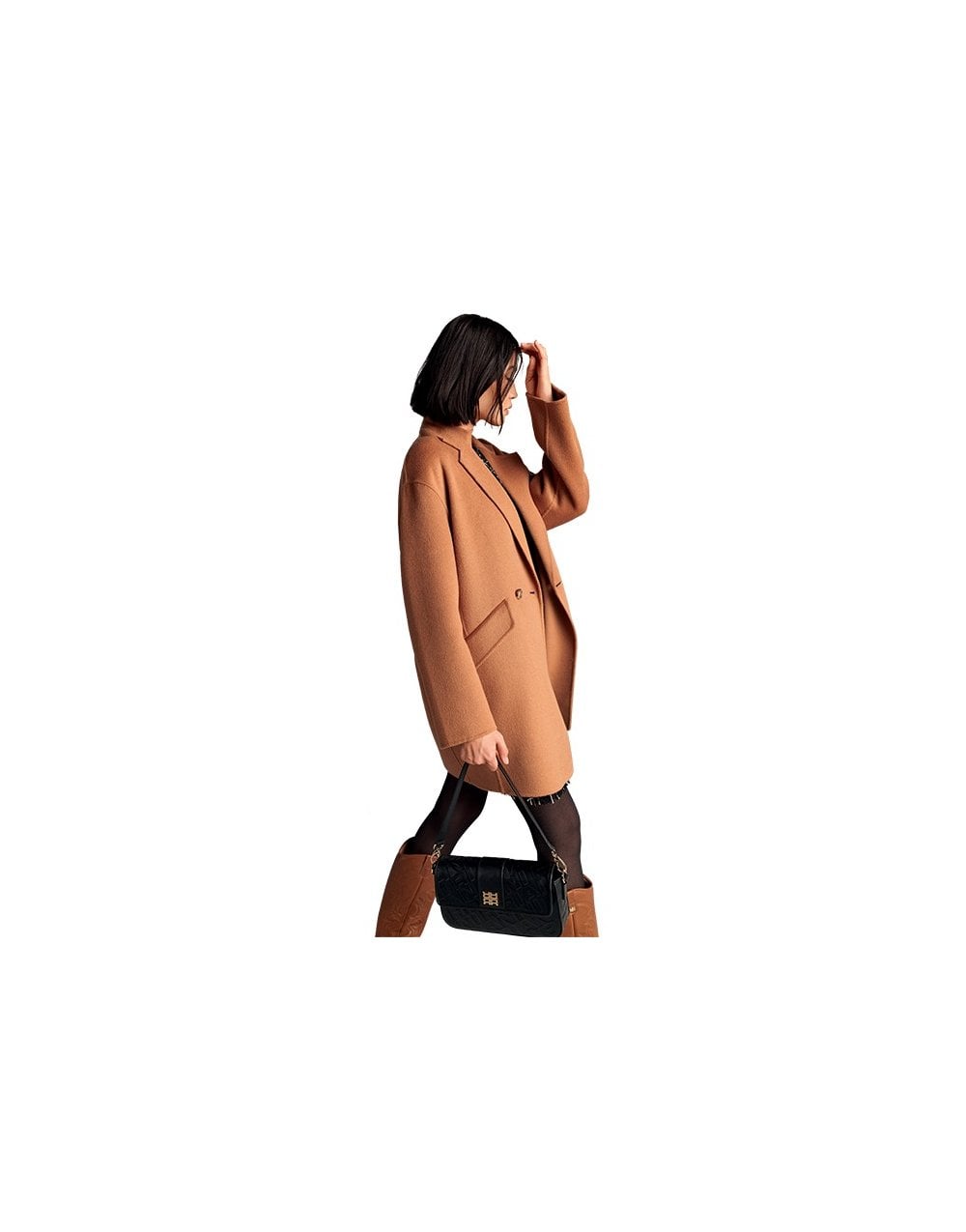Young Ideas/Henmores - Loose Fit Double Button Pea Coat - 834 Cove Brown - 8