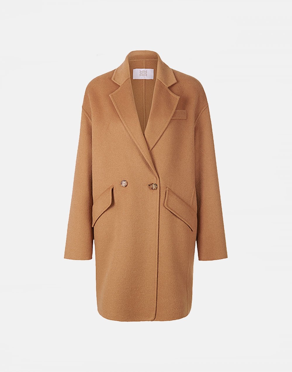 Young Ideas/Henmores - Loose Fit Double Button Pea Coat - 834 Cove Brown - 8