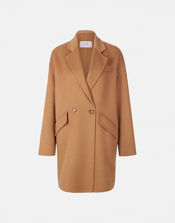 Young Ideas/Henmores - Loose Fit Double Button Pea Coat - 834 Cove Brown - 8