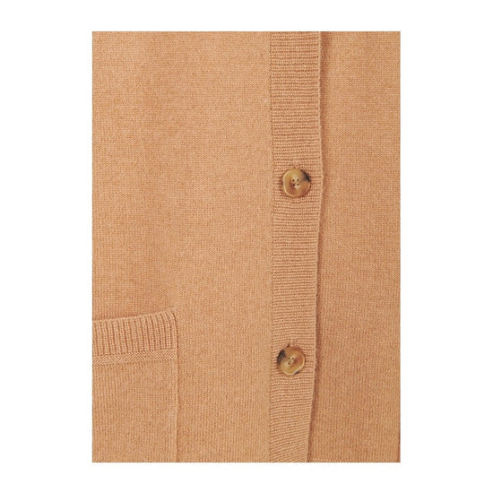 Young Ideas/Henmores - Loose Fit Double Pocket Low V Cardigan - 825 Sand Stone - S