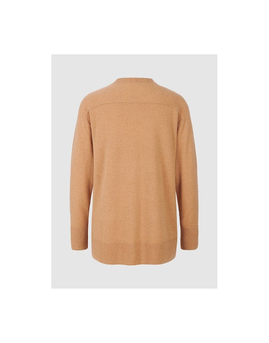 Young Ideas/Henmores - Loose Fit Double Pocket Low V Cardigan - 825 Sand Stone - S