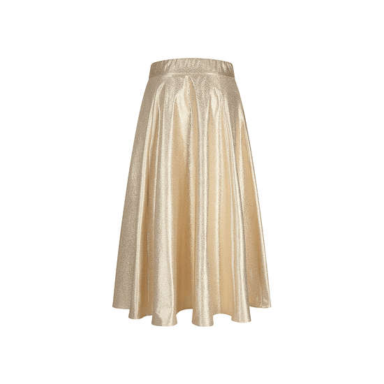 Young Ideas/Henmores - Metallic Textured Pleat Skirt - 280 Gold Pattern - 8
