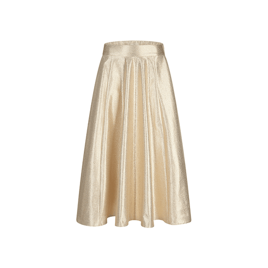 Young Ideas/Henmores - Metallic Textured Pleat Skirt - 280 Gold Pattern - 8