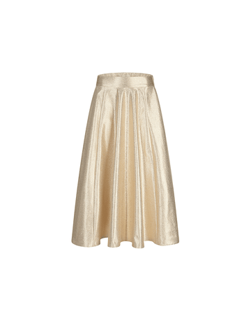 Young Ideas/Henmores - Metallic Textured Pleat Skirt - 280 Gold Pattern - 8
