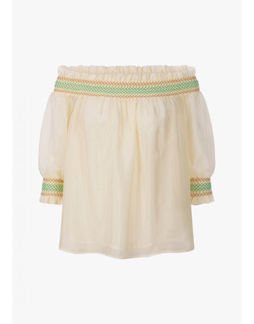 Young Ideas/Henmores - Off Shoulder Boho Blouse - 808 Dune - 8