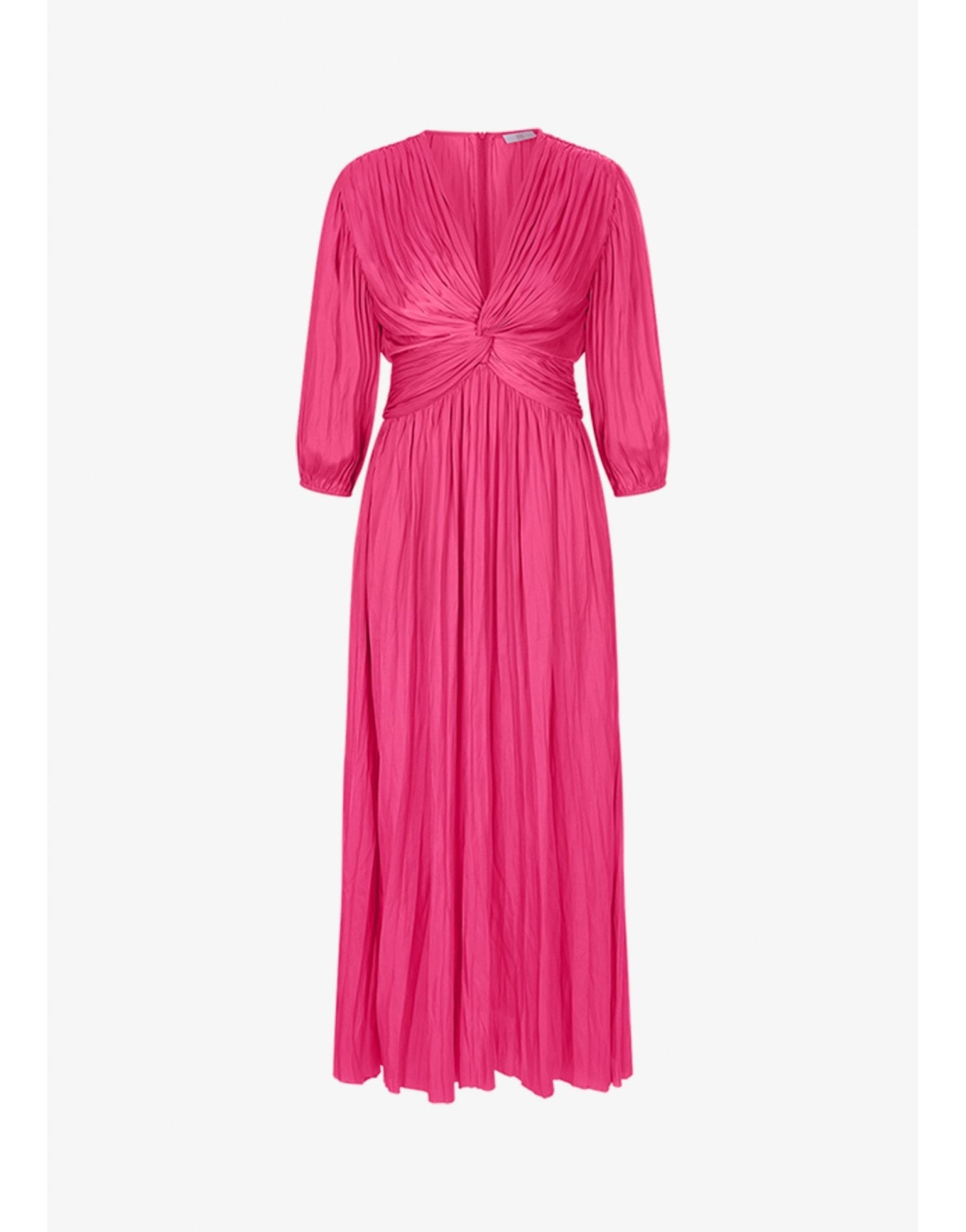 Young Ideas/Henmores - Ruched Detail Knotted Midi Dress - 345 Raspberry - 10