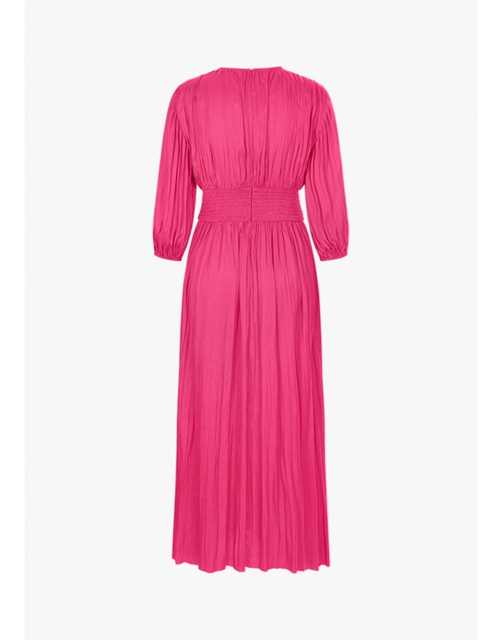 Young Ideas/Henmores - Ruched Detail Knotted Midi Dress - 345 Raspberry - 10