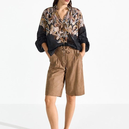Young Ideas & Henmores - Sea Nature Ruffle Collar Blouse - 987 Black Multi - 8